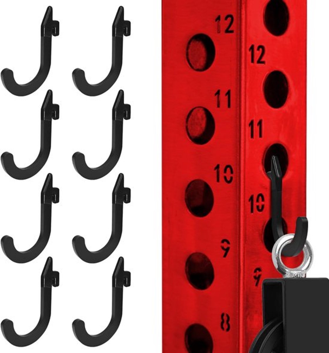 NTHProducts - Storage Hooks - Heavy Duty - Zwart - Fitness Accessoires - Geschikt