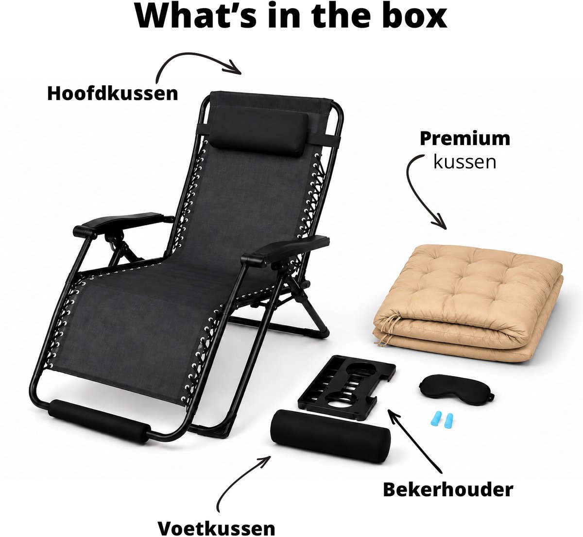 FlinQ 2x XL Relax Tuinstoelen Cloud Comfort Deluxe - Verstelbare Zero Gravity Relaxstoel - Extra breed - Extra dikke kussens - Hoofdkussen & Bekerhouder/Tafeltje - Ligstoel - Tuinmeubelen - Ideale Campingstoel - Ook voor Tuin of Balkon thumbnail 5