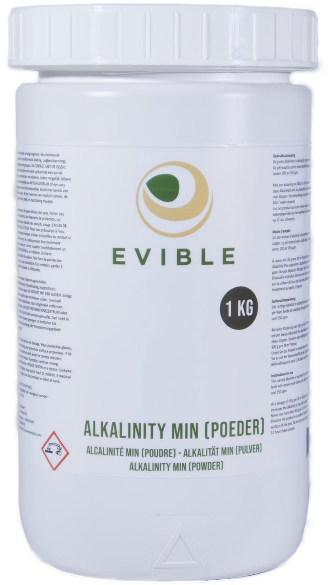 Evible Alkaliniteit Zwembad Min - TAC min - Alkaliniteit verlagen - 1,5 kg