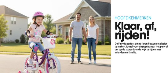 JOYSTAR Fairy Kinderfiets voor Meisjes - 18 Inch - Handrem - Mand - Zijwieltjes - Paars van JOYSTAR — afbeelding 4
