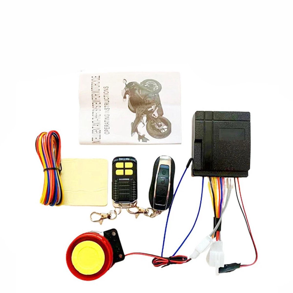 Motorfiets antidiefstal alarmsysteem - Autoalarm - Uitgerust met draadloze alarmfunctie - Startfunctie voor scooter en bromfiets - 12V - Eén set