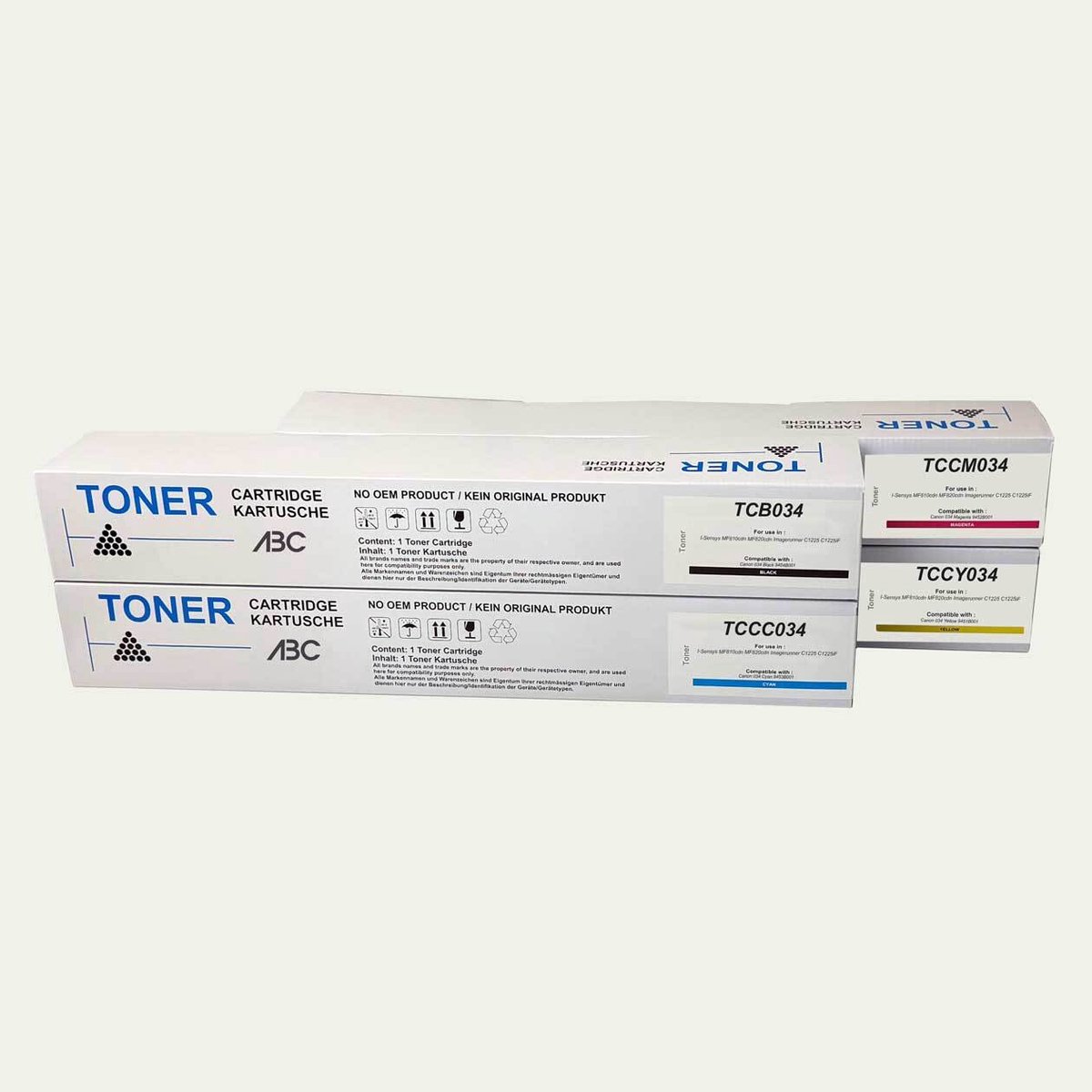 ABC huismerk set 4x toner geschikt voor Canon 034 voor I-Sensys MF810cdn MF820cdn Imagerunner C1225 C1225iF v