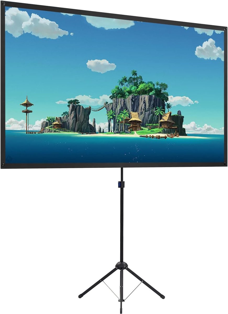 Projectiescherm met standaard - Beamerscherm 100 inch - Thuisbioscoop creëren - Draagbaar en snel op te bouwen