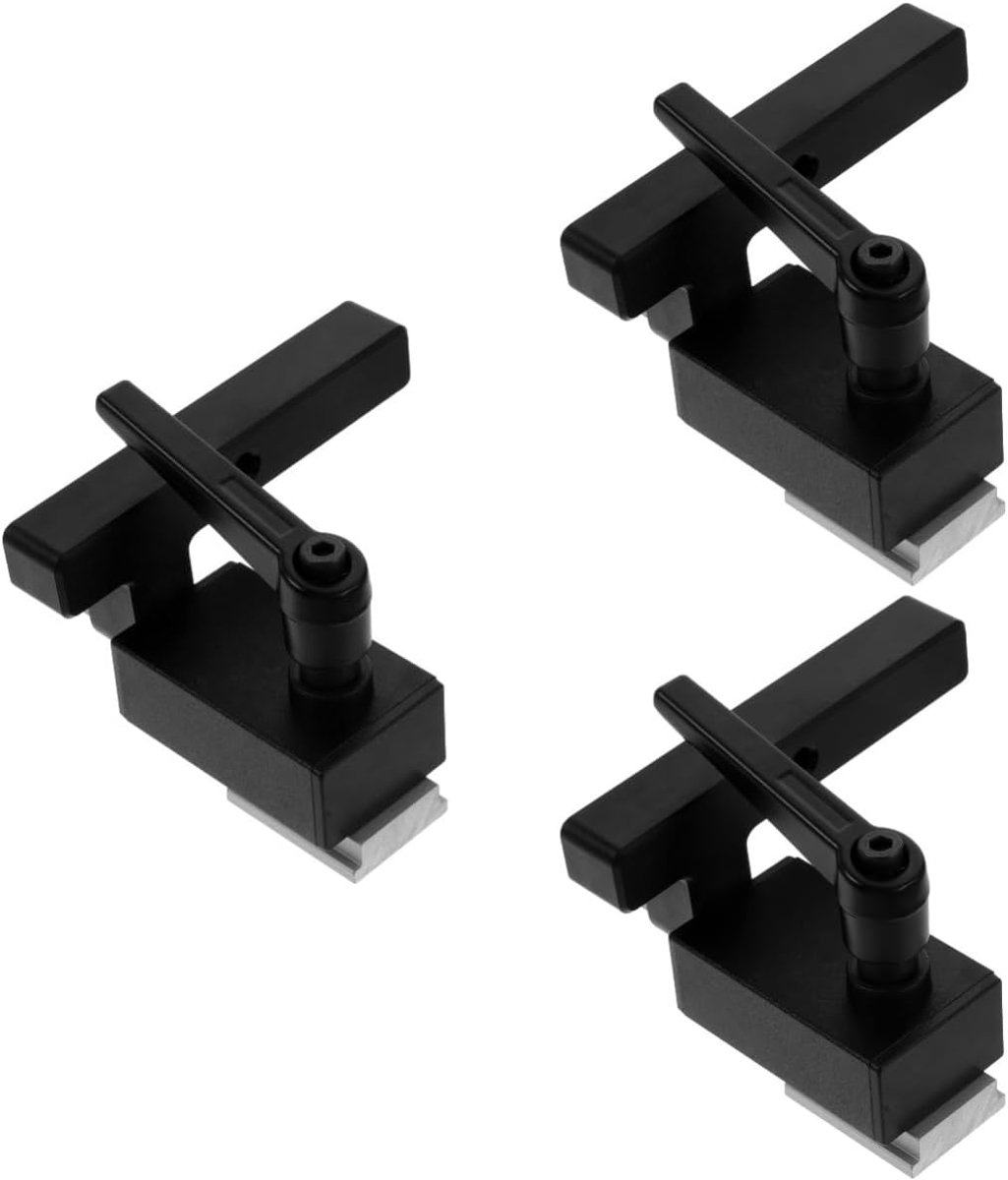 Houtbewerking Stopper - T-Slot Blok - Precisie Werk - Aluminium Legering - 3 Stuks - Zwart