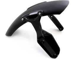 Voorwiel Spatbord - Spatlap Motorfiets - Motor Beschermen - Gemaakt van Aluminium - Universele Pasvorm - Zwart/Zilver