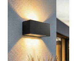 Luminize Solar tuinverlichting op zonne energie - solar wandlamp - tuinverlichting met schemersensor - 17 × 8x8cm - IP54 - extra warm licht