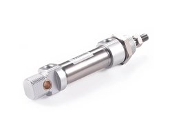 Luchtcilinder Dubbel Effect - Pneumatische Cilinder - Industriële Automatisering - Roestvrij Staal - 20mm Boring - Zilver