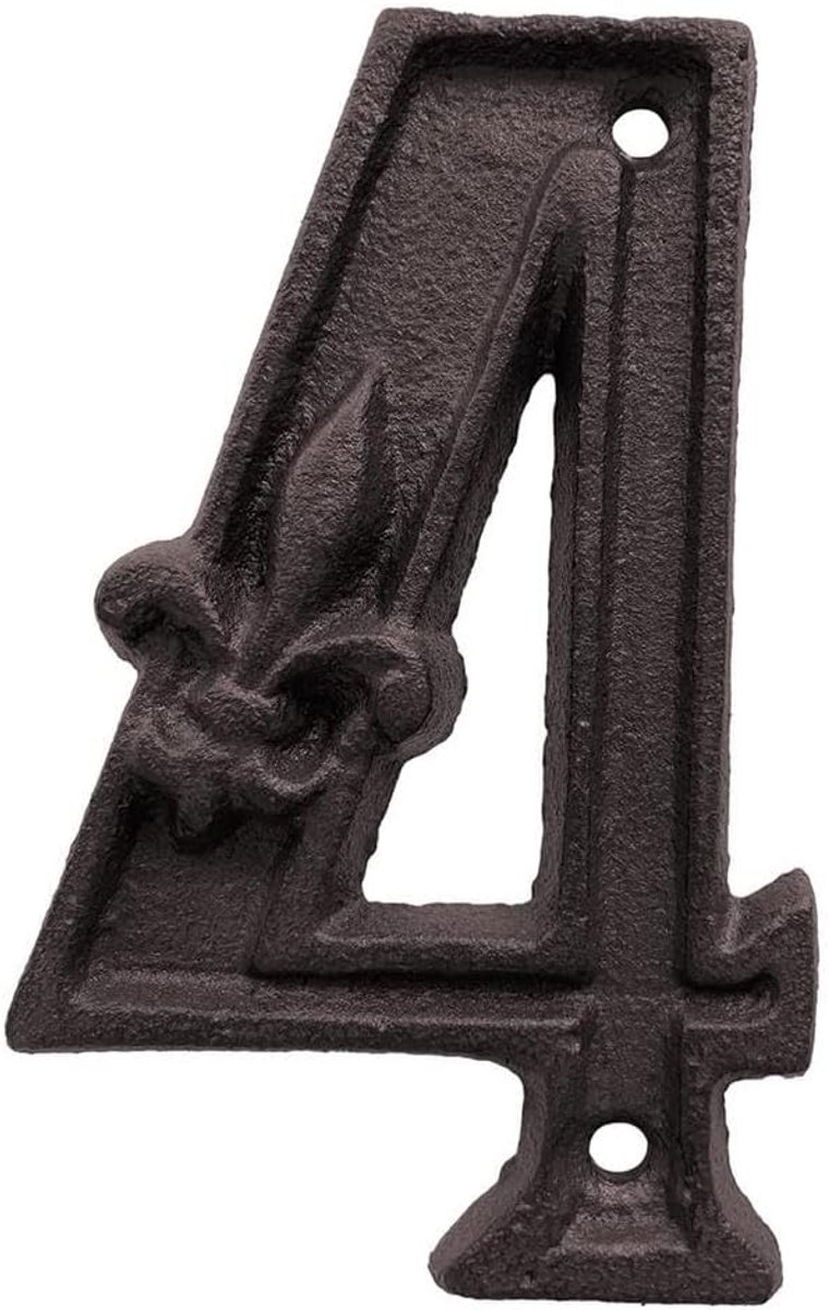Metalen Huisnummer - Adresbord Gietijzer - Adres Vinden - Weerbestendig Materiaal - 10x10mm - Zwart