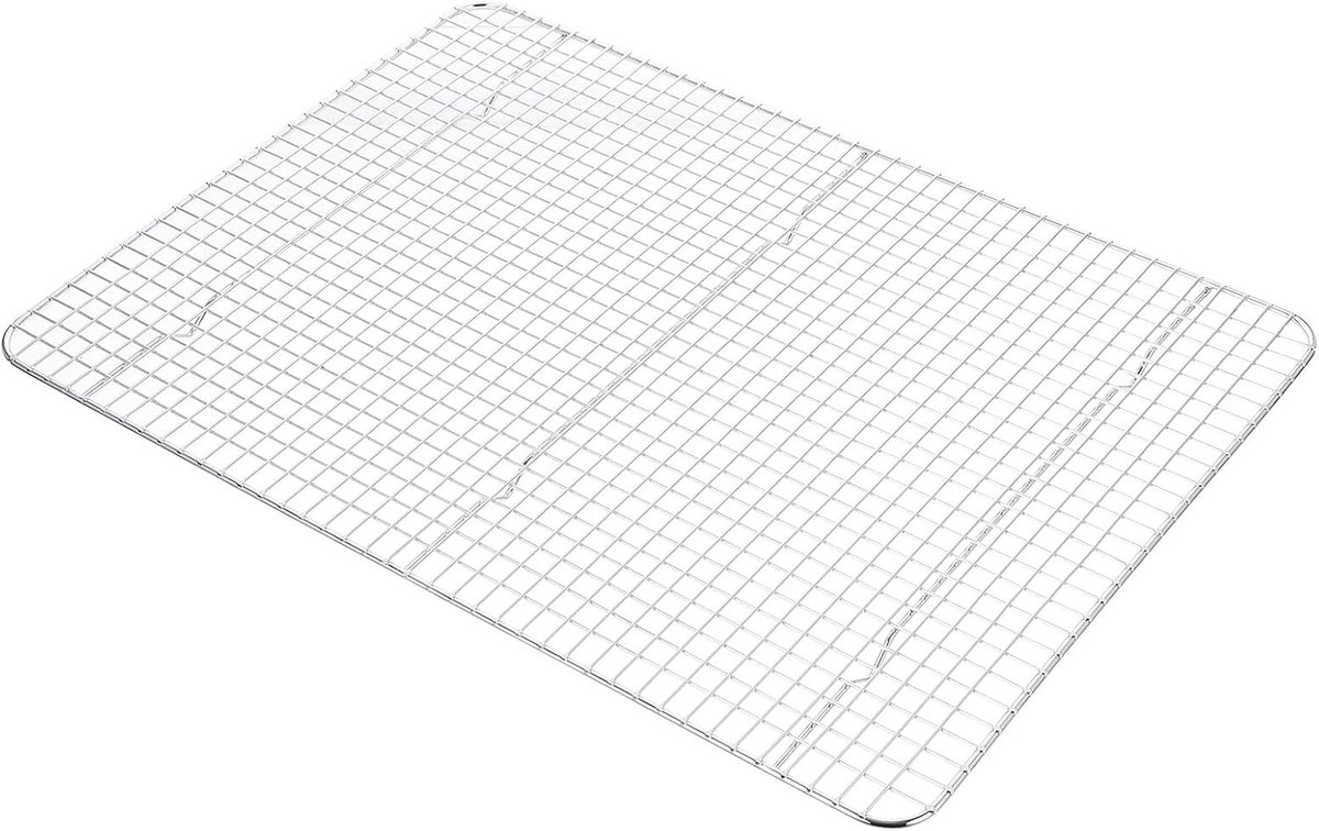 Koelrek RVS Bakrek Afdruiprek Bakken en Grillen Gaasontwerp Luchtcirculatie 30 x 42 cm Zilver