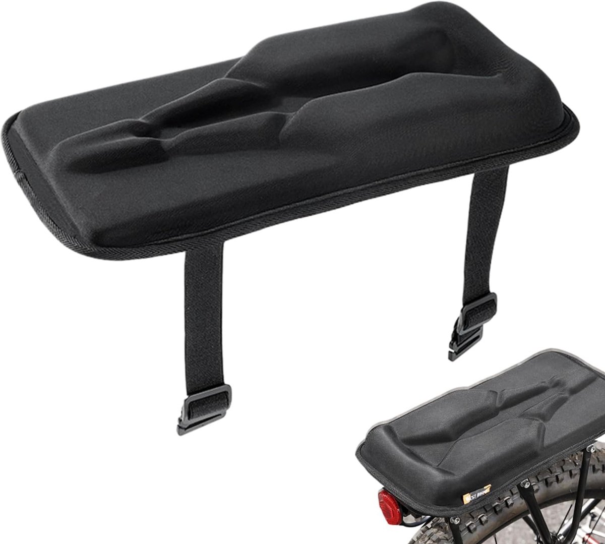 Fietszitje - Passagiersstoel - Kinderen Vervoeren - Dubbele Riem Bevestiging - 37 x 20 cm - Zwart
