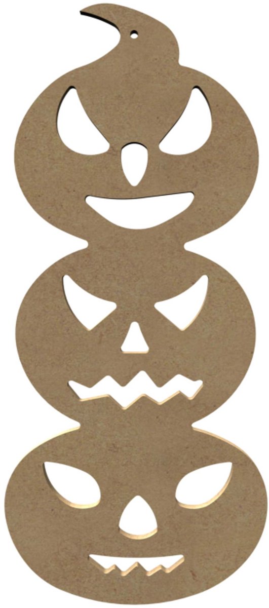 Gomille knutsel figuur MDF gestapelde pompoenen 26 cm decoratie.