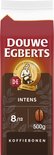 Rode verpakking Douwe Egberts koffiebonen 'INTENS' met koffieboon en 500g.