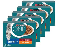 PURINA® ONE® Senior - Kattenvoer Natvoer - Kip & Rund - 40 x 85 g