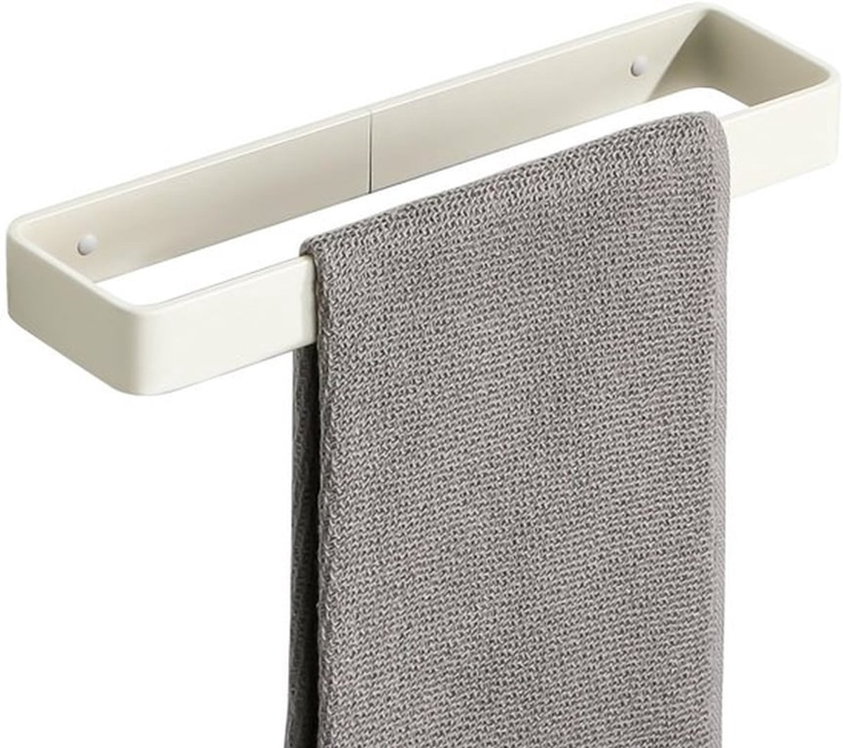 Zelfklevende Handdoekstang 30 cm Aluminium - Wandmontage Zonder Boren - Crèmewit