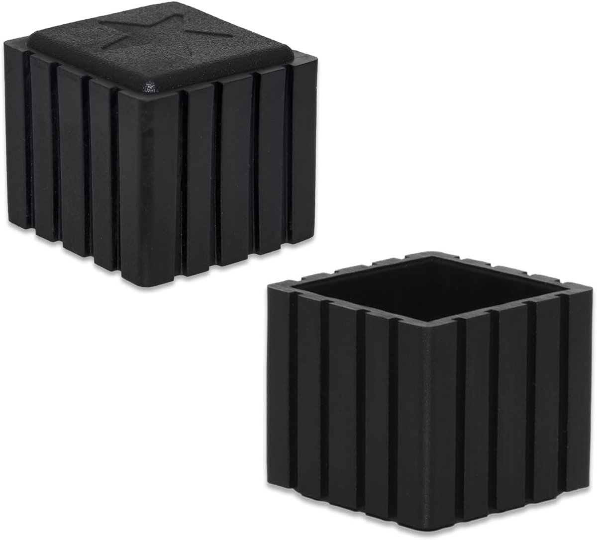 Tafelpootdoppen - Stoelpootdoppen Vloerbeschermers - Meubels Beschermen - Antislip Synthetisch Rubber - 25 x 25 mm - Zwart