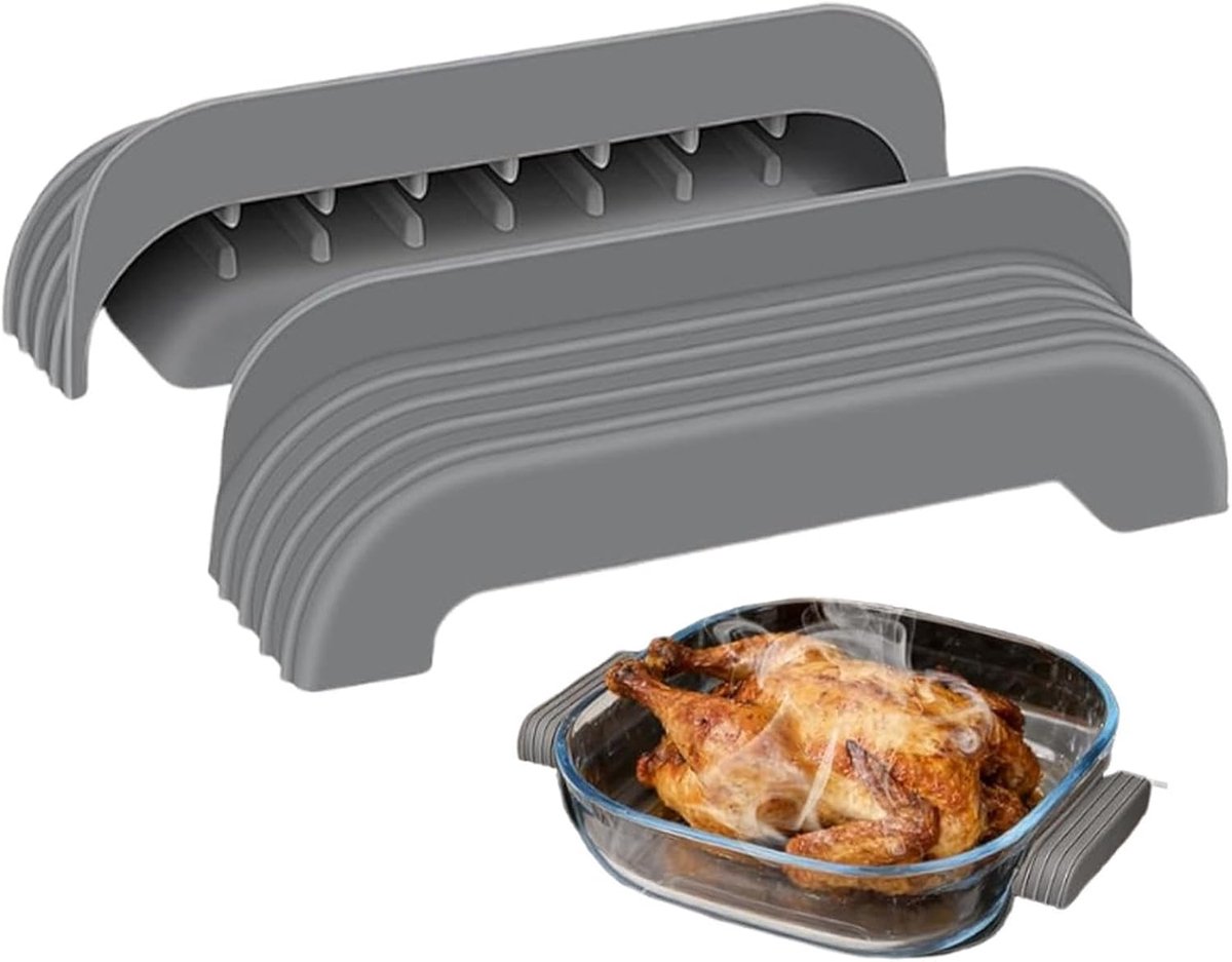 Airfryer Handvat Beschermer Siliconen Handvat Hoes Veilig Koken Hittebestendig Ontwerp 11.5 cm Zwart
