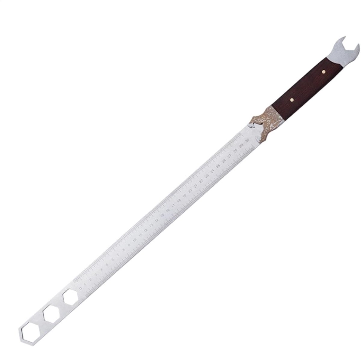 Precisie Liniaal - Meetlat Gereedschap - Technische Tekeningen - Met Steeksleutelfunctie - 60 cm - Zilver
