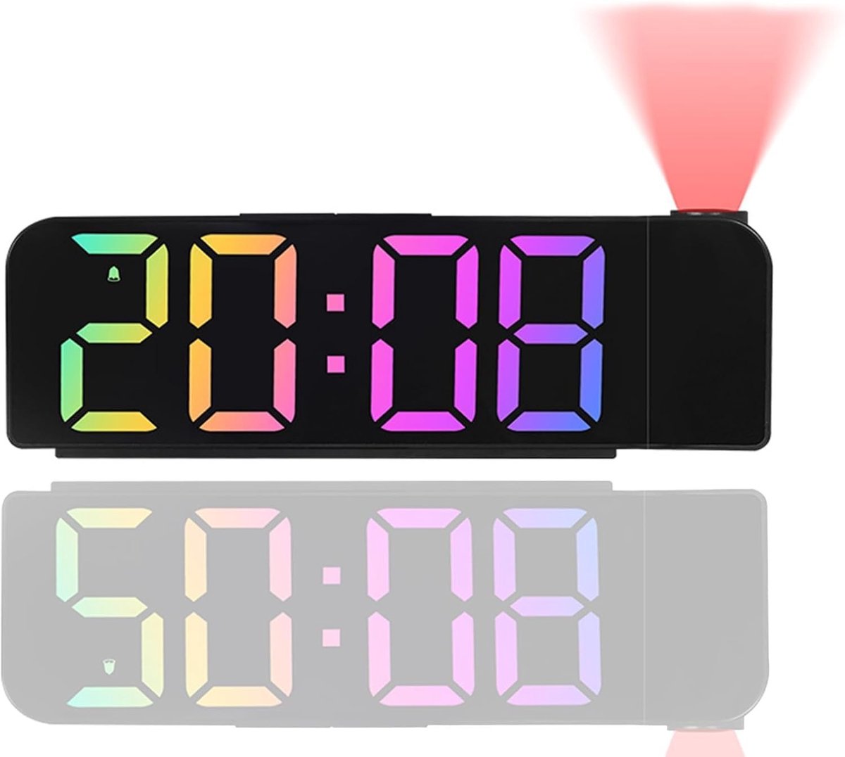 Digitale Projectiewekker - Zwart - 180° Draaibare Projector - Groot LED-display - Voor Slaapkamer en Kantoor