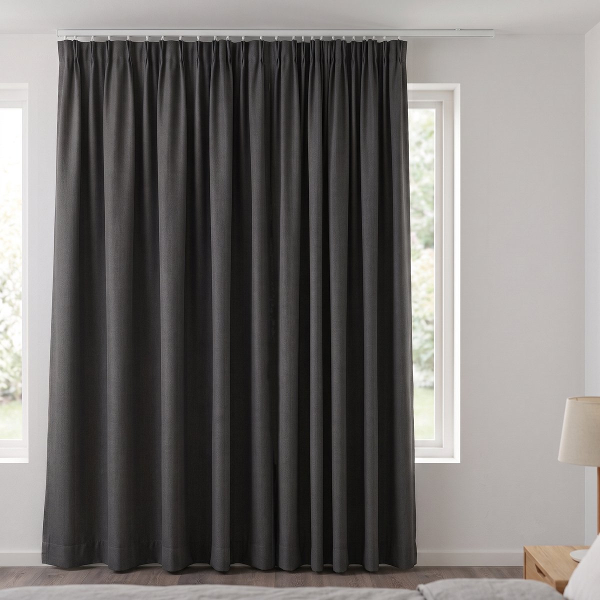 Gordijnen kant en klaar met haakjes - Blackout - 300 x 250 cm - Antraciet - Verduisterend