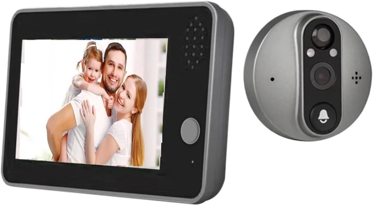 Deurbel Camera - Kijkgaatje Camera - Huis Beveiligen - Tweeweg Audio - 4.3 Inch Scherm - Zwart