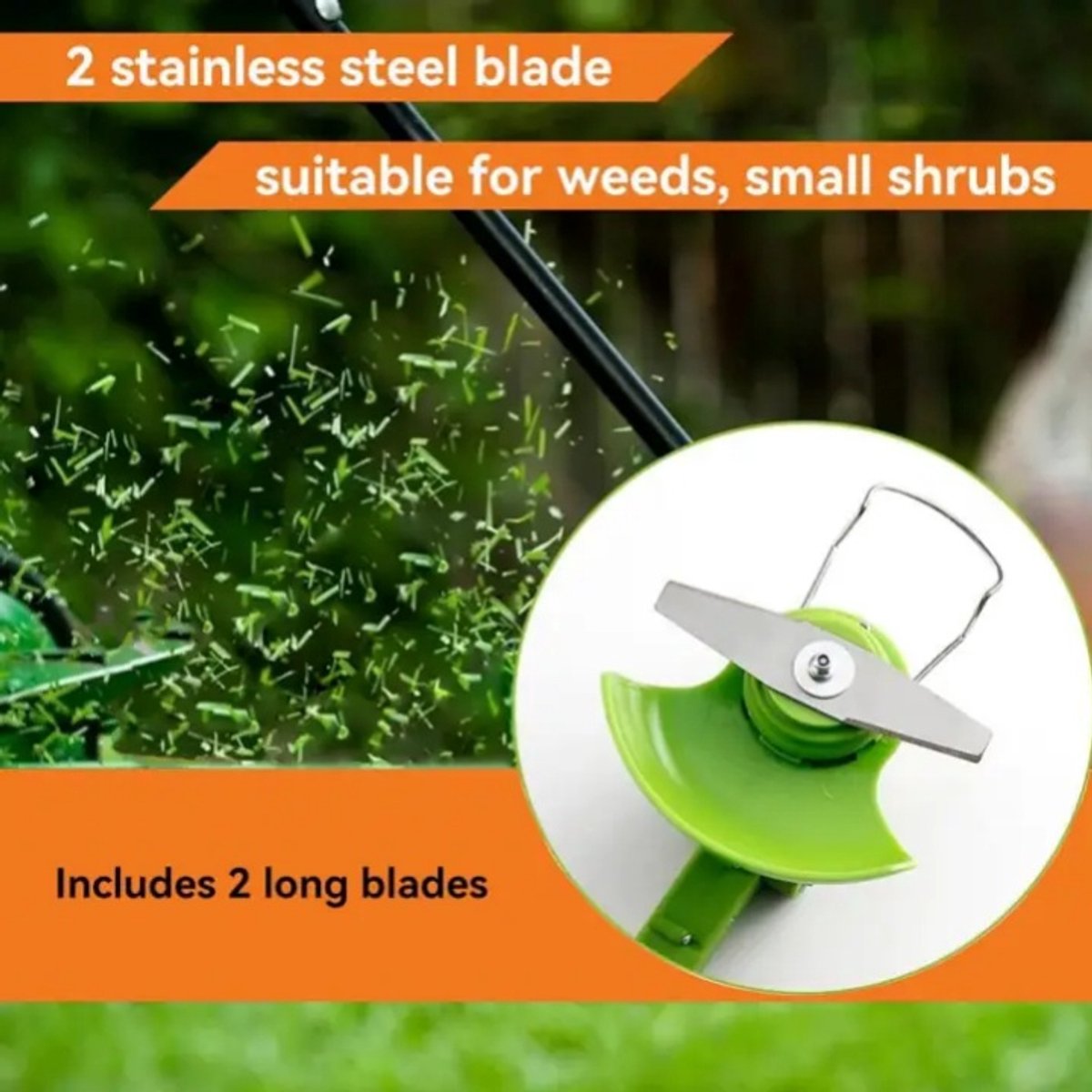 Kraftverdia Grasmaaier Messen Set – 8-delige Set met 1 Zaagblad, 2 Stalen Messen en 5 Kunststof Messen – Accessoires voor Accu Bosmaaier en Grastrimmer – Voor Gras, Onkruid en Struiken – foto 2