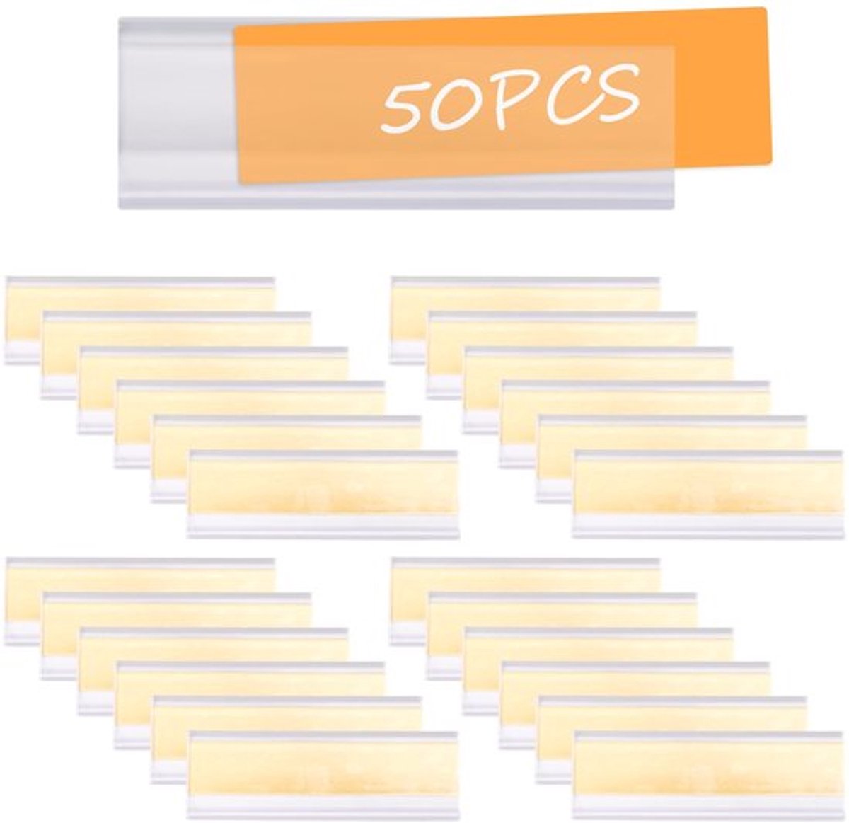 IMstore - Plastic Label Holders - Transparant - Zelfklevend - 50 Stuks