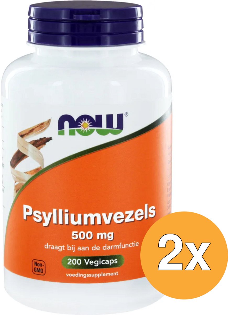 2x Now Psylliumvezels 500 Mg (200 vega capsules)