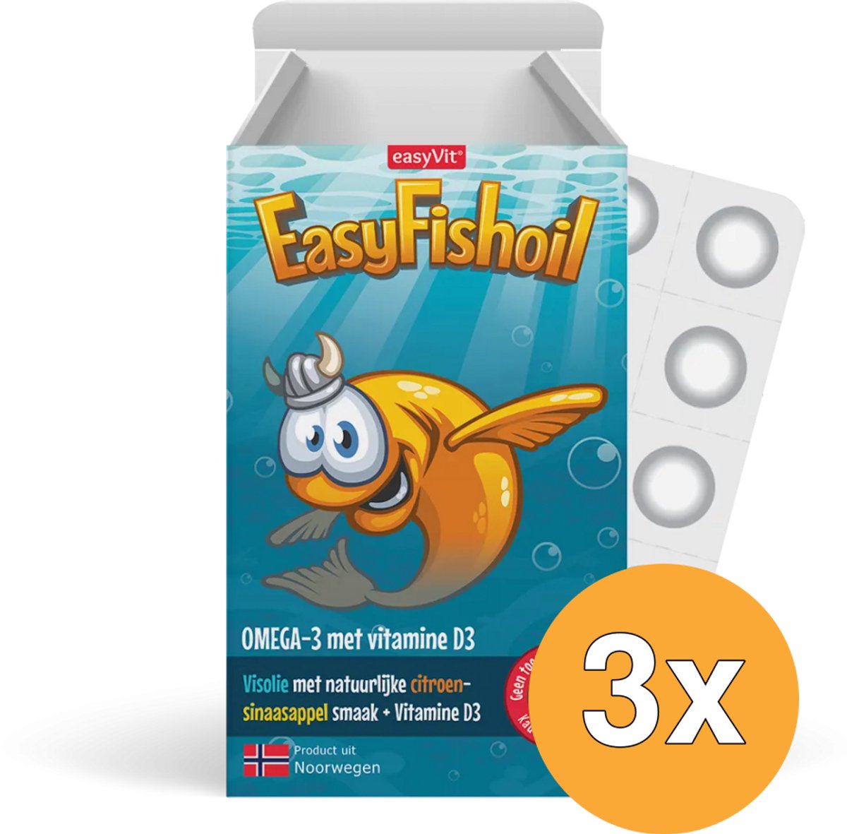 3x Easyvit Easyfishoil (30 Kauwtabletten)