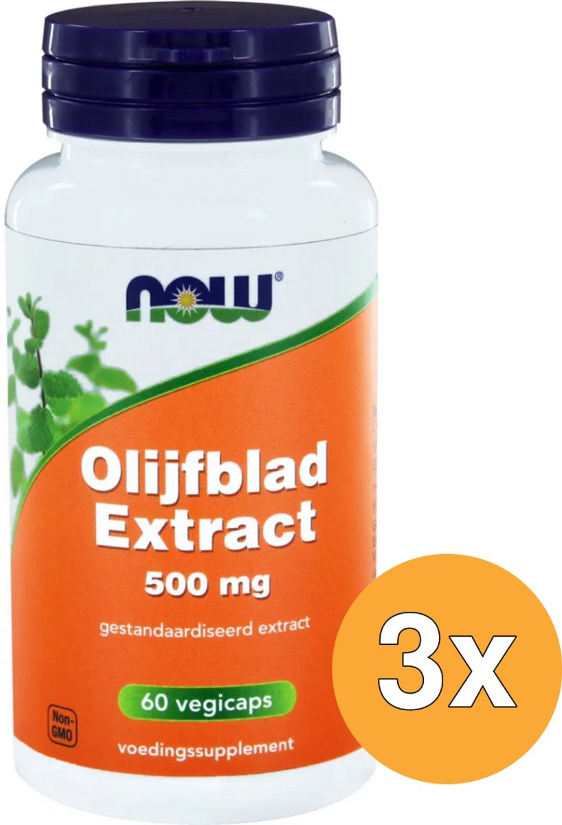 3x Now Olijfblad Extract 500 mg (60 vega capsules)