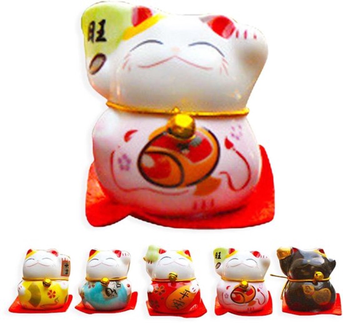 Kawaii Zwaaiende Kat Mini Maneki Neko-standbeelden - Dailygoody