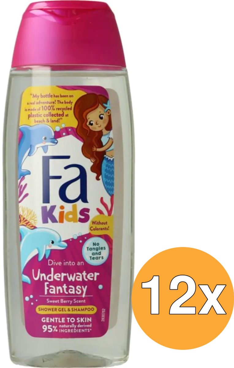 12x Fa Kids douche & shampoo mermaid (250 ml)
