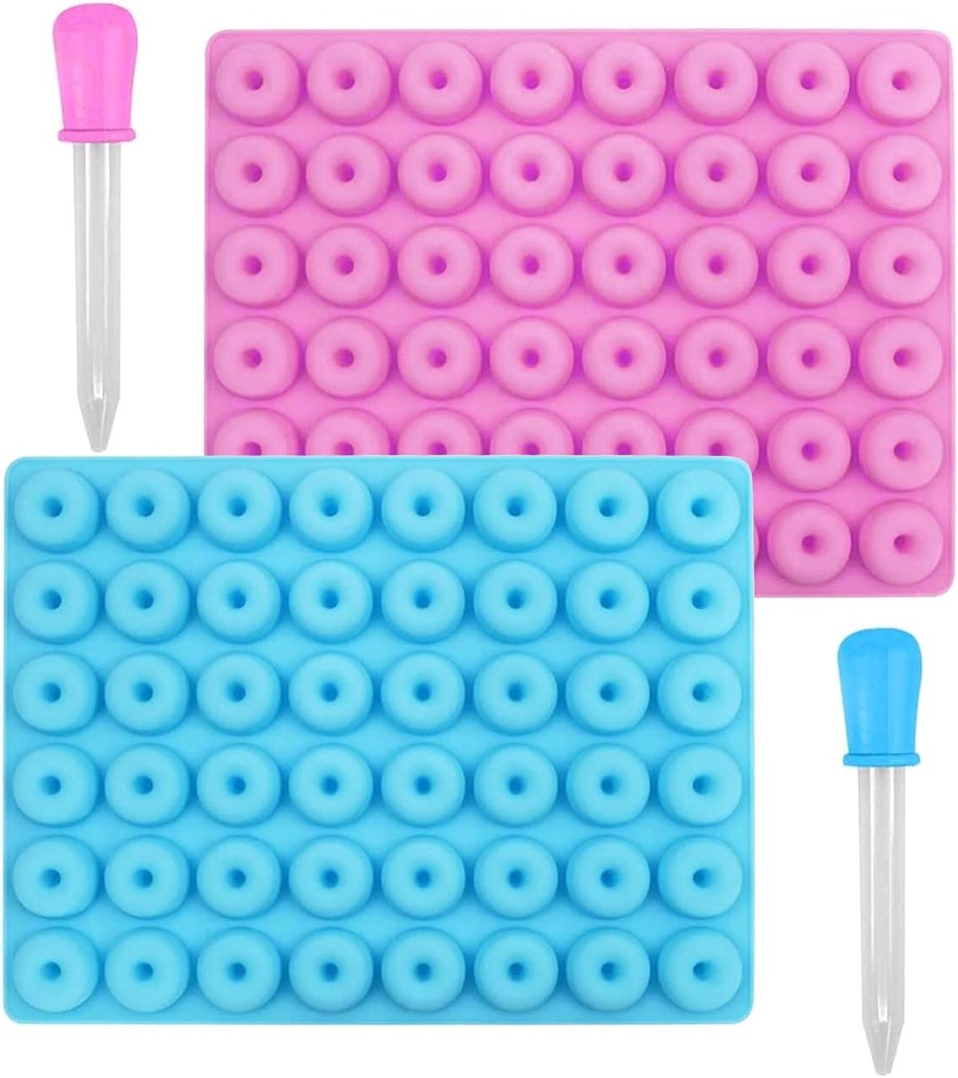 Siliconen Mini Donut Vormpjes voor DIY Muffins, Koekjes en Chocolade - Polar Beer Design, Set van 2