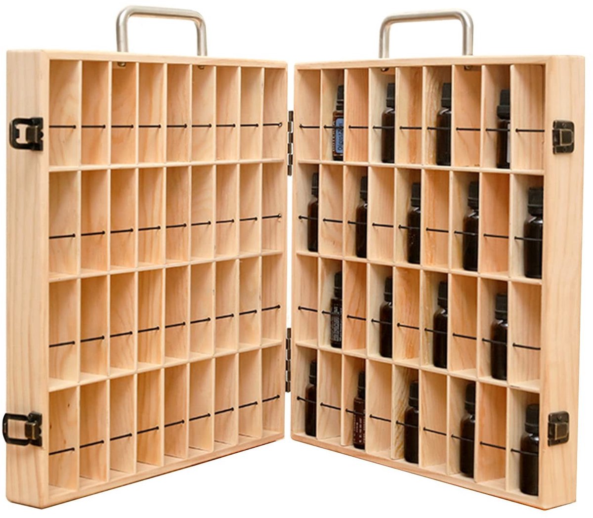 Dailygoods- Opbergdoos Houten - Opbergdoos voor Etherische Oliën - Aromatherapie Organizer - Elegant Design - Geschikt voor 5-15ml Flesjes - Perfect als Cadeau - Essentiële Oliehouder