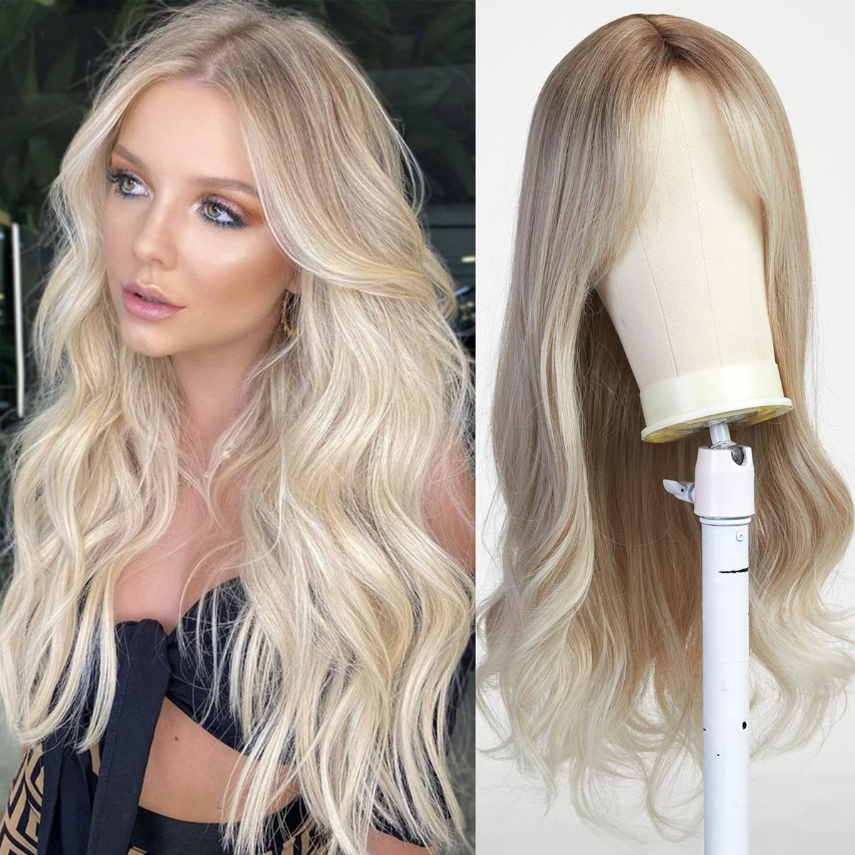 Dailygoods- Pruik Golvend - Synthetisch Haar - Hittebestendig - Natuurlijke Uiterlijk - Ademend Materiaal - Perfect Comfort - Haarstuk