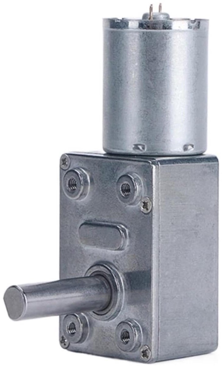 DC Transmissiemotor - Gekartelde Motor - Robottechniek - Zelfremmend - 6V - Zilver