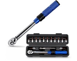 Fiets momentsleutels - 1/4" 2-24 Nm-aandrijving momentsleutel - Fietsgereedschap - Momentsleutel Set - Draaimomentsleutel - inclusief inbussleutels, Torx-doppen en verlengstuk