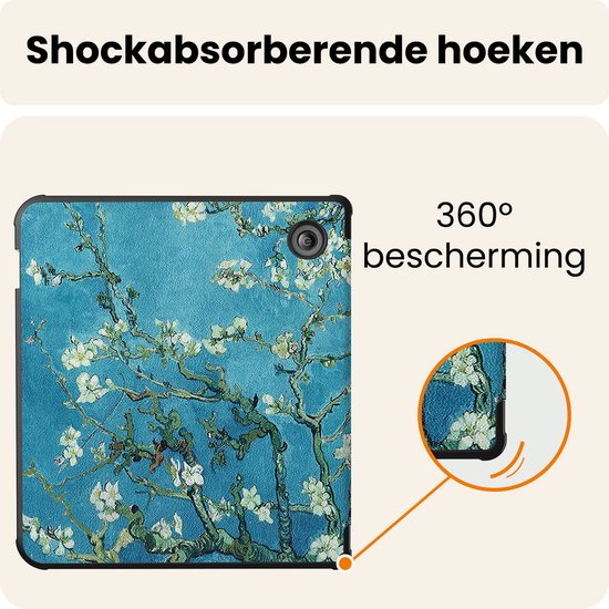Hoesje Geschikt voor Kobo Libra 2 Hoes Book Case - Hoes Geschikt voor Kobo Libra 2 Hoesje Book Cover - Bloesem van Hoesje  — afbeelding 4