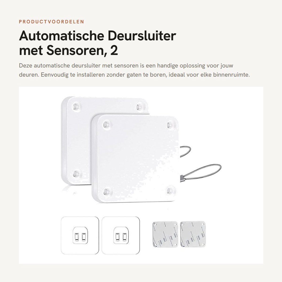 Dailygoods- Deursluiter Automatisch - Deursluiter voor Binnen - Deurdranger - Sensor - Trekkoord - 1200 g Trekkracht - Snelle Installatie - Deursensor