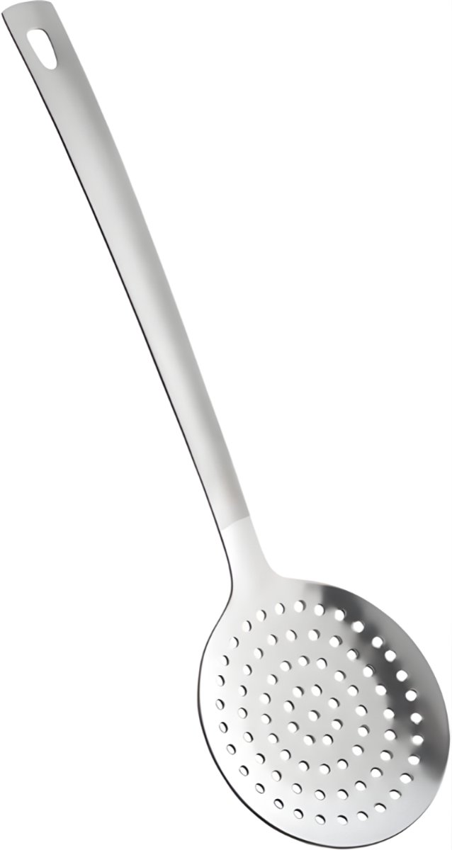 QORA® Spatel - Zeef - Schuimspaan - Zilver - 10cm x 3cm x 33cm