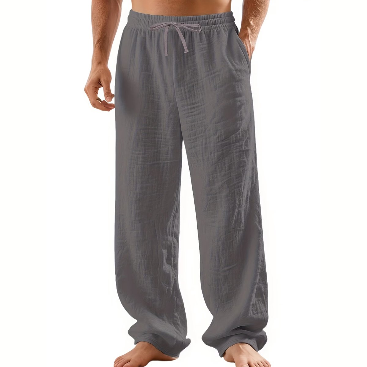 Currero Linnen Broek Heren - Zomerbroek - Volwassenen - Lange Broek - Pantalon - Strandbroek - Zomer - Ibiza Stijl - Grijs M