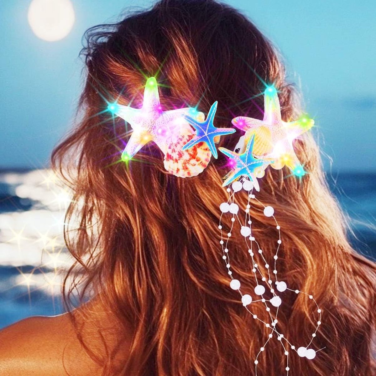 Dailygoods - Lichtgevende Haarclip met Schelp en Parels voor Dames