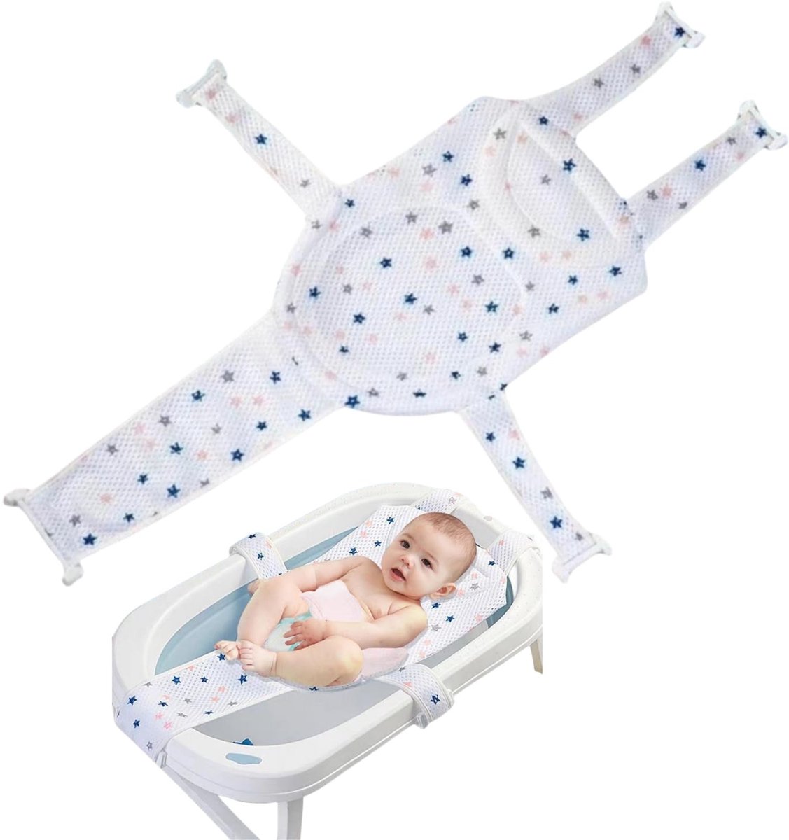 Dailygoods- Babybadmat Antislip - Badsteun Baby - Badzitje Baby - Babybadaccessoire - Babybadnet - Veilig en Comfortabel