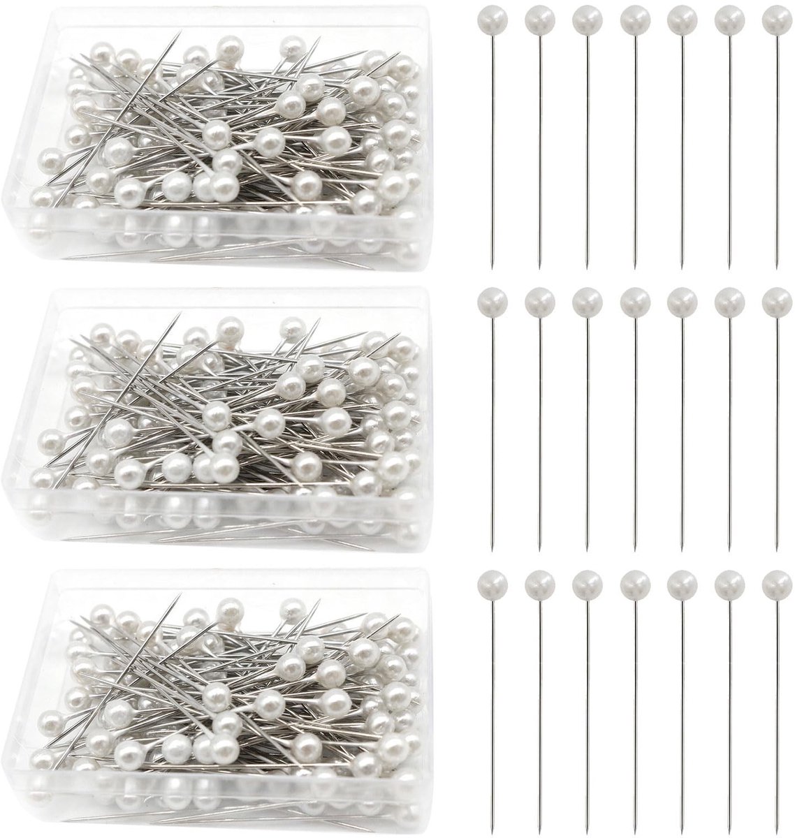 Dailygoods- Parelkopspelden 300 Stuks - Corsage/Boutonniere - Ambachten/Sieraden Maken - Bruiloftsboeket - Feestdecoraties - Wit - Bloemspelden
