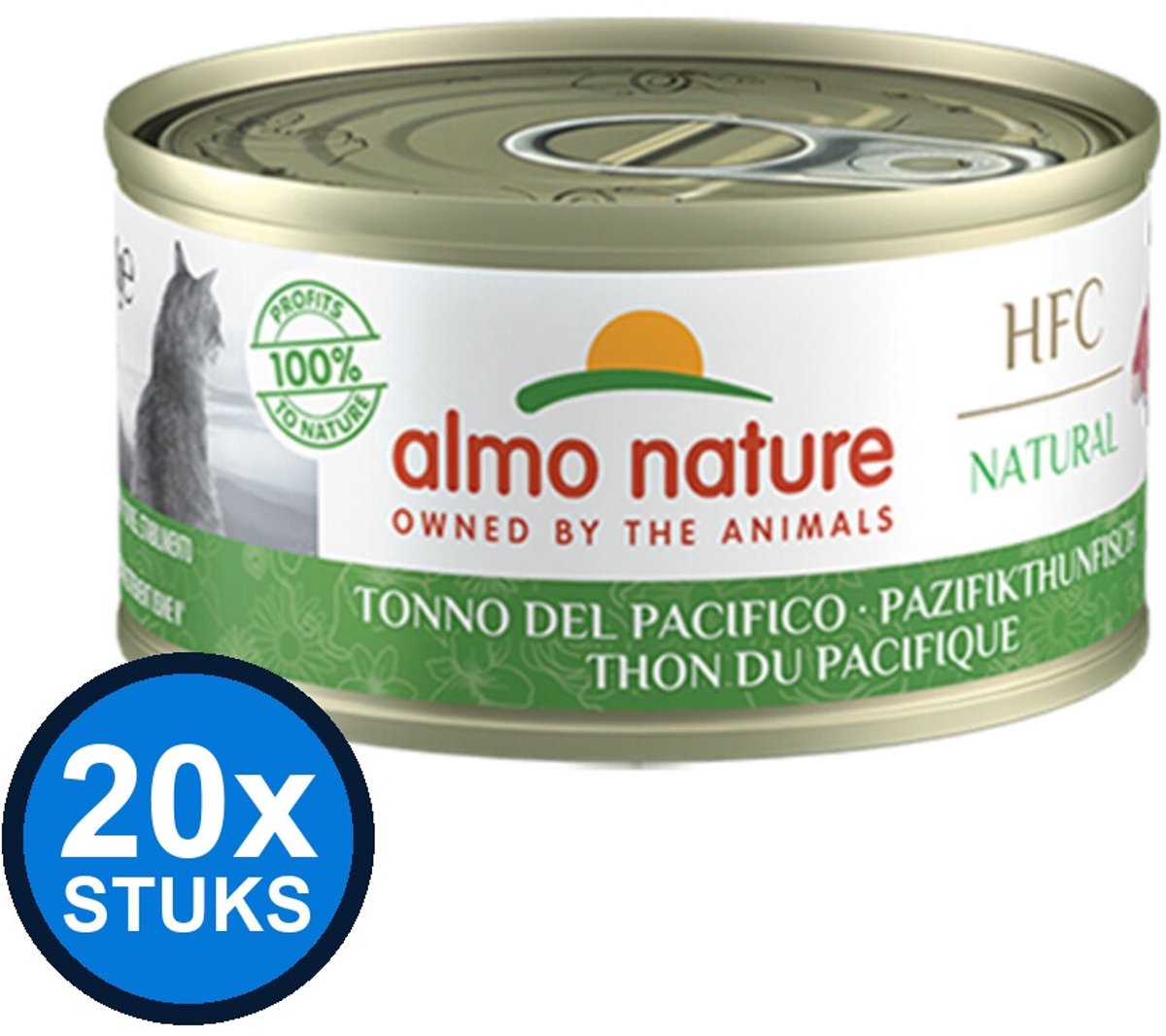 20x Almo Nature HFC - Tonijn (Stille Oceaan) - Kattenvoer Natvoer - 70g