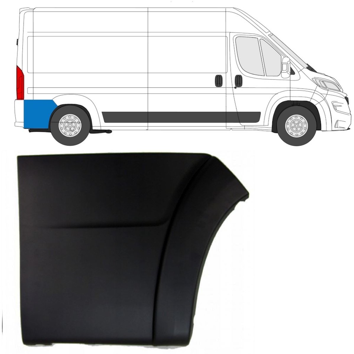 Achterste zijlijst sierlijst voor Opel Movano 2021- / Rechts