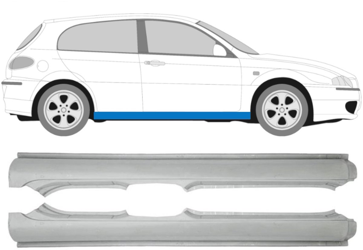 Volledige dorpel voor Alfa Romeo 147 2000-2010 / Links + Rechts / Set