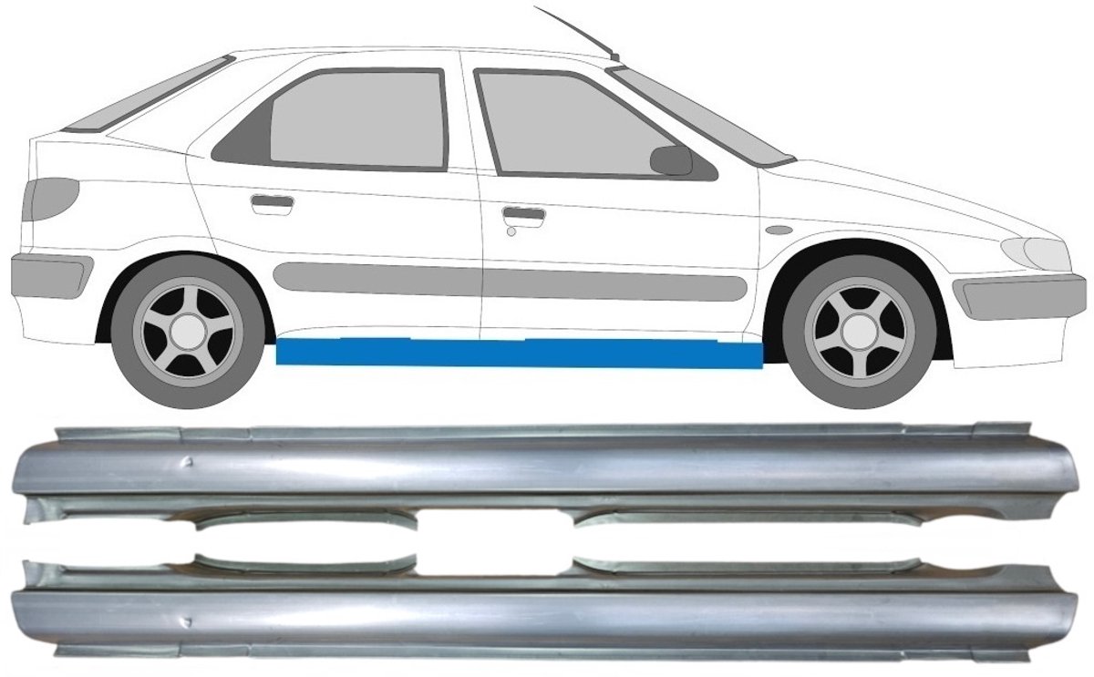 Volledige dorpel voor Citroen Xsara 1997-2005 / Links + Rechts / Set