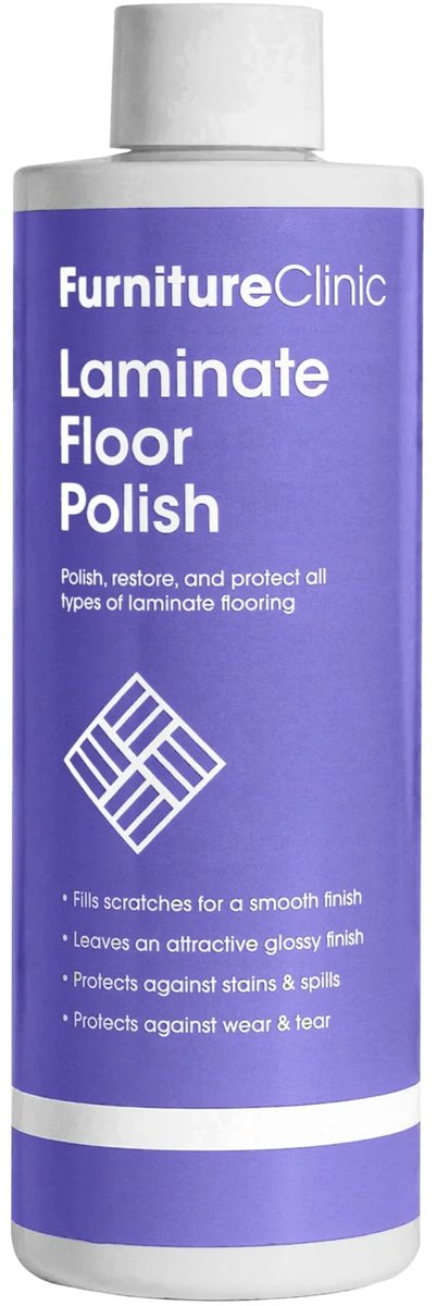 Laminaat Vloer Polijstmiddel 500ml (Goed Voor 100m²) - Furniture Clinic - Polijst, Herstel en Bescherm Alle Soorten Laminaatvloeren - Laminate Floor Polish - Polishes to a Glossy Sheen - Fills Scratches & Protects Against Stains And Wear And Tear