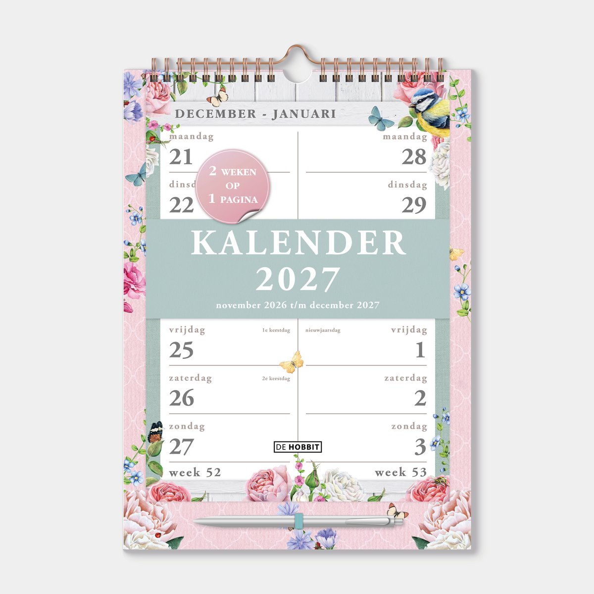 Hobbit - Spiraalkalender 2027 - 2-weeks kalender - A4 (29.7 x 21 cm) - Brocante