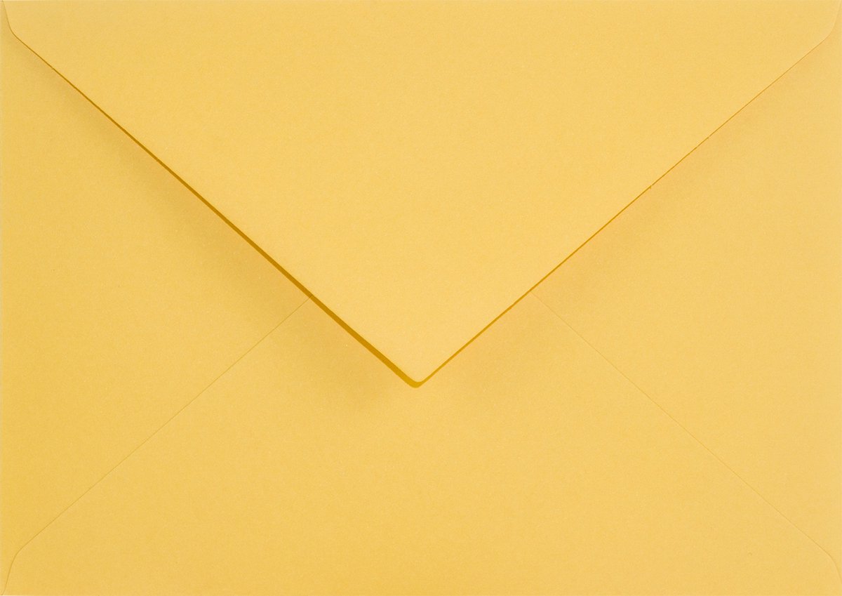 Gladde gele enveloppen A6 - 114 x 162 mm - 25 stuks - NK natgelijmde - 120 gram - Keaykolour - Netuno